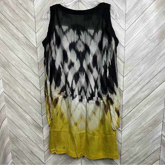 ANTHROPOLOGIE Silk Ombre Ikat Cold Shoulder Dress 12 - Picture 3 of 8